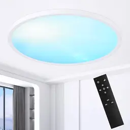 MOONSEA 48W LED Deckenleuchte, dimmbar, mit Fernbedienung, rund, 50cm, Weiß, für Wohnzimmer, Schlafzimmer & Küche