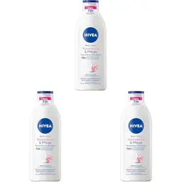 NIVEA Body Lotion Rosenblüte & Pflege - Körpercreme mit Arganöl, 400 ml, 3er Pack