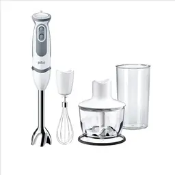 Braun MQ 5235WH Stabmixer – MultiQuick 5 Vario mit Zubehör-Set, 1000 Watt, weiß/grau