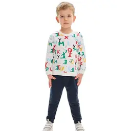 deiko Kinder Outfit 100% Baumwolle | 2tlg. langärmliges Oberteil und Hose