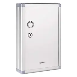 Amazon Basics Schlüsselkasten für 24 Schlüssel, abschließbar, silber