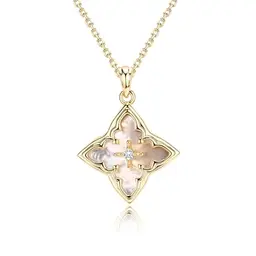 LOLIAS Goldene Kleeblatt Kette für Damen mit Vergoldetem Anhänger