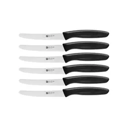 ZWILLING Twin Grip 6-teiliges Messer-Set, rostfreier Stahl, Kunststoff-Griff, Schwarz