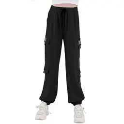 SFreeBo Jungen Cargo Hose - Elastische Jogginghose für Freizeit und Urlaub, Schwarz, 13-14 Jahre