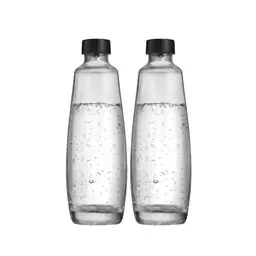 SodaStream DUO Glasflasche 1L - Spülmaschinenfest, 2er-Pack, elegantes Design