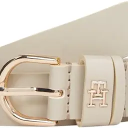 Tommy Hilfiger Damen Ledergürtel 2,5 cm, Beige, 125 cm