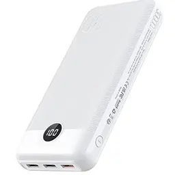 VEGER Powerbank 20W PD Schnelles Aufladen, Tragbares Ladegerät mit LED Display, 4 Ausgänge, Kompatibel mit iPhone, iPad, Handys (Weiß)