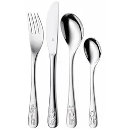 WMF Safari Kinderbesteck Set 4-teilig, Edelstahl, spülmaschinengeeignet, für Kinder ab 3 Jahre