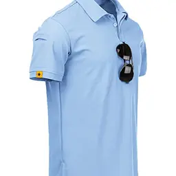 iGeekwell Herren Poloshirt Kurzarm Atmungsaktiv mit Brillenhalter - Casual Golf & Tennis T-Shirt