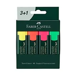 Faber-Castell Textmarkerset „Textliner“ – superleuchtkräftig, 3+1 gratis