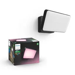 Philips Hue White & Color Ambiance Discover Outdoor Flutlicht, dimmbare Wandlampe, schwarz, smarte Lichtsteuerung