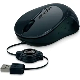 Speedlink BEENIE Mobile Mouse, Kabelgebunden, Leiser Klick, Kompakt, Einstellbare Kabellänge, Schwarz
