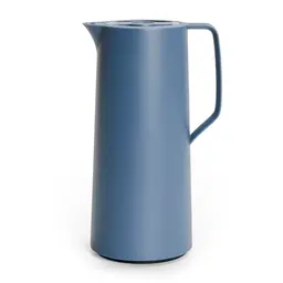 Emsa Motiva Isolierkanne 1l - Thermo Kaffeekanne mit Quick-Press-Verschluss, hält 12h heiß & 24h kalt - nordisches Design, nord blau