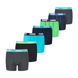 PUMA Boxershorts für Jungen, 7er Pack, Farbe: Blau/Grün, Größe: 152