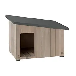 Ferplast Cuccia Cane Esterno ARGO 80 in Legno FSC, Atossica, UV-Resistentes Design