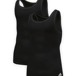 Adidas Herren Unterhemden (2er Pack) - Rundhals, Schwarz, Größe M