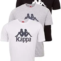 Kappa Herren T-Shirt VEPPEL 3er Pack | Kurzarm Oberteil mit Rundhalsausschnitt | Regular Fit | Größe XXL