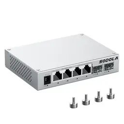SODOLA 2.5Gbit Managed Switch, 4 x 2.5G Ports, 2 x 10G SFP+, LACP/QoS/VLAN - Multi-Gigabit Switch für Heimlabor & Profi-Netzwerke