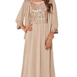 GRACE KARIN Damen A-Linien Cocktailkleid mit Bolero - Ärmellos, Leicht, Champagner, XL