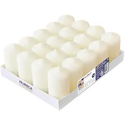 Horeca Stumpenkerzen Elfenbein Ø 4 x 7 cm - 20er Set - Lange Brenndauer - Kerzen für Haushalt und Feiern