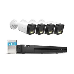 EZVIZ 4K Überwachungskamera für Außen mit 2TB NVR, Farb-Nachtsicht & Bewegungserkennung