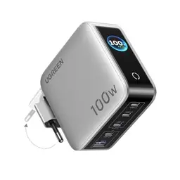UGREEN Nexode Pro 100W USB C Ladegerät mit Smart Display, 5-Port Schnellladegerät für MacBook, iPad, iPhone und Galaxy