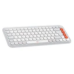 Logitech POP ICON kabellose Bluetooth-Tastatur, programmierbare Tasten, Easy-Switch, für Notebook, Tablet, PC, QWERTZ-Layout – Weiß