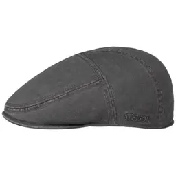 Stetson Paradise Cotton Schirmmütze Flat Cap für Herren - UV-Schutz, dunkelgrau, Größe L (58-59 cm)