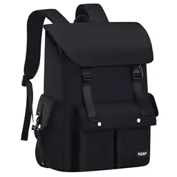 Amythe Herren Laptop Rucksack, Wasserdichter Schulrucksack für 15.6" Laptop, Schwarz