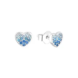 s.Oliver Herz Ohrstecker für Mädchen aus 925 Sterling Silber, 0,6 cm, mit Zirkonia, in Geschenkbox