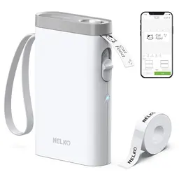 Nelko Bluetooth Etikettendrucker, tragbarer kabelloser Labelprinter für Zuhause, weiß
