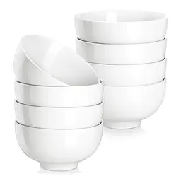 MALACASA 8-teiliges Müslischalen-Set, cremeweiß, 300ml, ideal für Snacks, Desserts und Salate