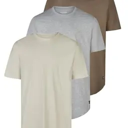 JACK & JONES Herren T-Shirt 3er Pack, Bio-Baumwolle, Regular Fit, Rundhals, Kurzarm, Sommer, Größe L, Farben Mix