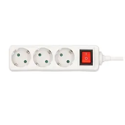 UNITEC Tischsteckdose 3-fach mit Schalter, 1,4 m, weiß