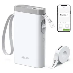 Nelko Etikettendrucker, Bluetooth, Selbstklebendes Etikettiergerät in Weiß