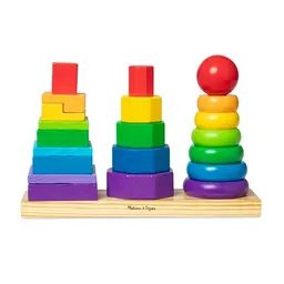 Melissa & Doug Stapelspielzeug aus Holz, 25-teilig, Motorikspielzeug für Kinder ab 2 Jahren