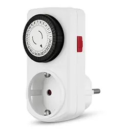 REV Zeitschaltuhr – mechanische Steckdose mit 48 Schaltzeiten/Tag, bis 3680W – Weiß