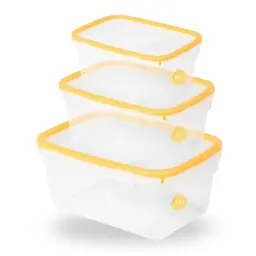 G4P protect G2 Frischhaltedosen Set 3er – luftdicht & stapelbar – BPA-frei – Gelb