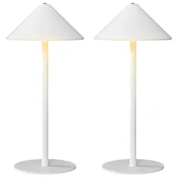 HOMCOM 2er Set Tischlampe mit 3 Lichtfarben und USB Aufladung, Touch-Schalter, Weiß