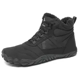 Mishansha Winterschuhe Herren Damen Gefüttert Wasserdicht Warm Barfußschuhe Schwarz EU Gr. 45