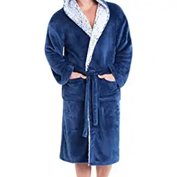 CityComfort Herren Bademantel mit Kapuze, Plüsch Morgenmantel, Geschenk für Männer & Teens (XXL, Marine Blau)
