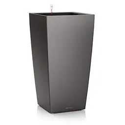 LECHUZA CUBICO Premium 40 Anthrazit Metallic - Pflanzgefäß 39.5 x 39.5 x 75.5 cm