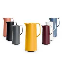 Emsa Motiva Isolierkanne 1L - Thermoskanne mit Quick-Press-Verschluss, 12h heiß, 24h kalt, auslaufsicher, gelb