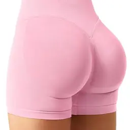 YEOREO SoftHue Damen Sport Shorts, Push-Up, Kurze Leggings, Rosa