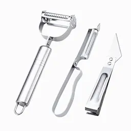 MUTORE Sparschäler Set, 3 Stück Edelstahl Schäler für Kartoffeln, Gemüse, Äpfel und mehr