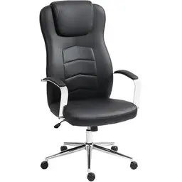 HOMCOM Drehstuhl mit Liegefunktion, höhenverstellbar, gepolstert, bis 120 kg, für Büro und Arbeitszimmer, Schwarz