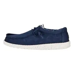 HEYDUDE Wally Canvas Herren Slip-On Schuhe, Navy, Größe 46