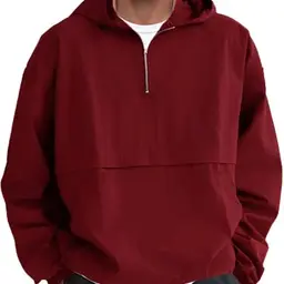 LAOARA Herren Windjacke Leichtes Hoodie Langarmshirt Rot 2XL