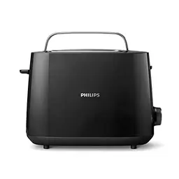 Philips Toaster mit 2 Toastschlitzen und Brötchenaufsatz, schwarz (HD2581/90)