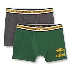 Franklin & Marshall Basketball-Boxer in Grün/Grau/Weiß/Gold, Größe M